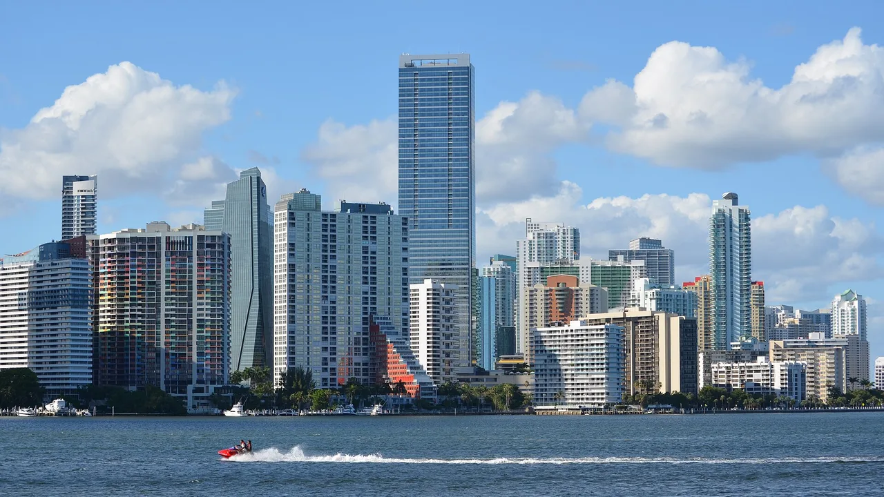 Brickell skyline across Biscayne Bay, Miami